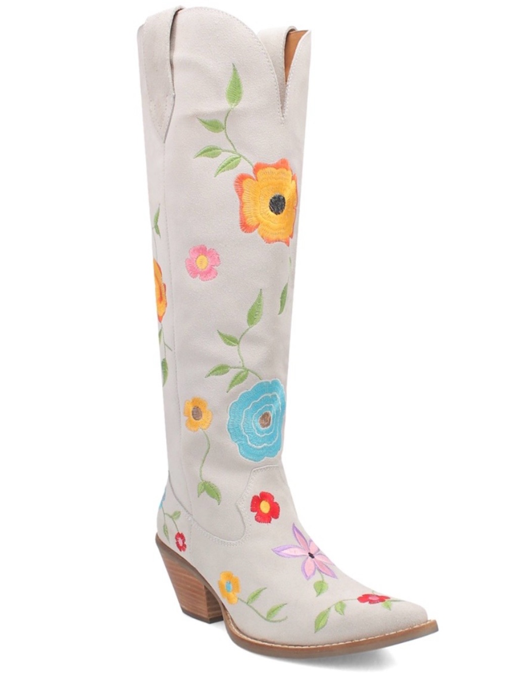 Dingo by Dan Post Suede Flower Power 1969 Western Cowgirl Boots Women’s 11 Gray